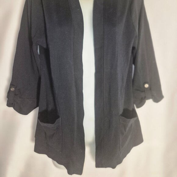 CROFT & BARROW cardigan sweater, open front, Black in size Medium - Picture 7 of 12